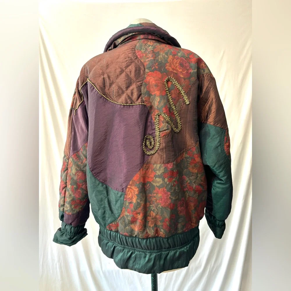 INNOVATIONS‎ By Izzy Vintage Mixed Media Floral Puffer Jacket